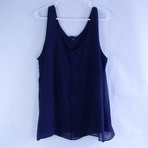 Banana Republic Blue Split Back Overlay Tank XL
